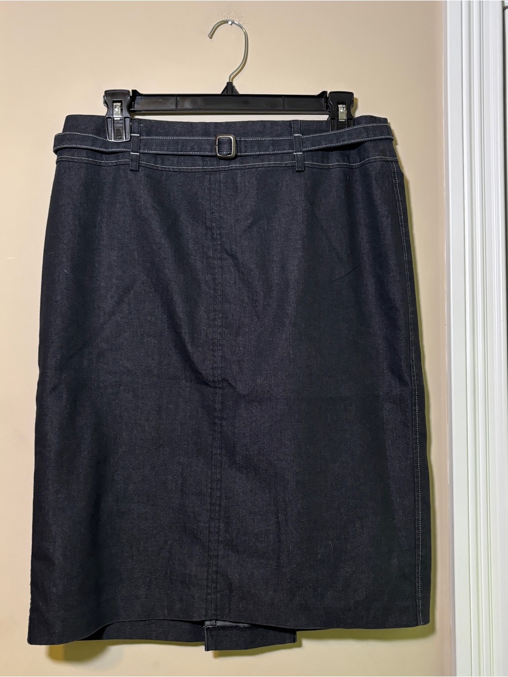 Dark Indigo Denim Skirt with Belt